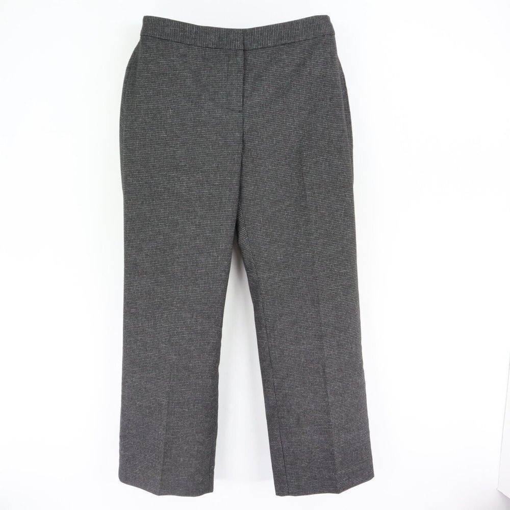 Liz Claiborne Dress Pants Mid‎ Rise Straight Leg Womens Size 12 Gray Houndstooth